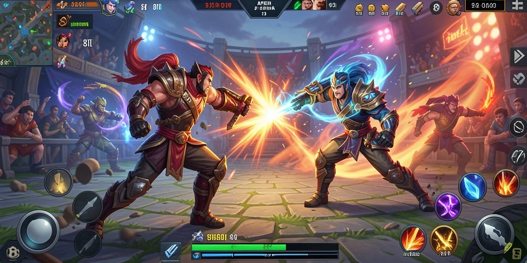 Tangkapan layar gameplay epik dari 8II di arena MOBA.