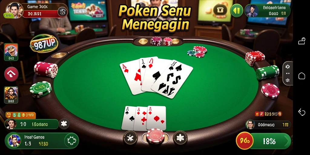Tampilan menarik saat bermain poker di 987UP.