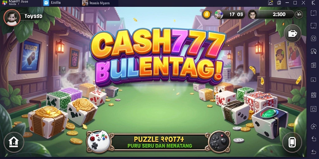 Screenshot CASH777 menampilkan gameplay puzzle yang menantang dan seru.