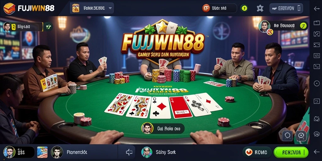 Tampilan screenshot utama FUJIWIN88 dengan gameplay poker yang seru.