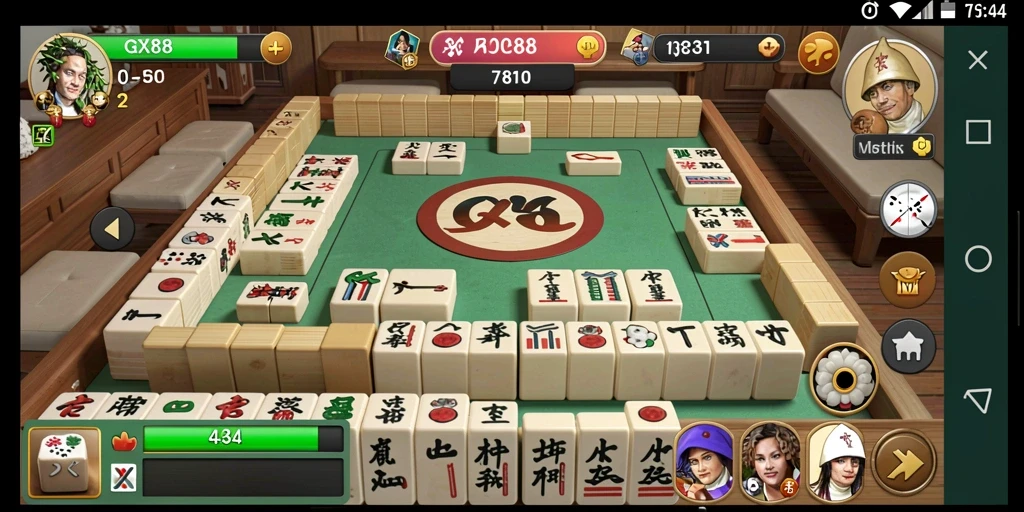 Tangkapan layar GX88 menampilkan gameplay Mahjong yang menarik.
