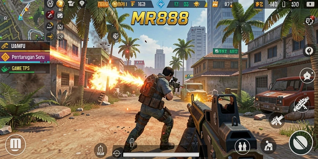 Screenshot gameplay intens MR888 dengan pertarungan seru antara pemain.