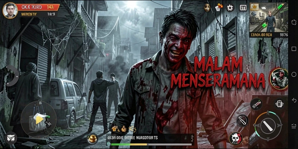 Screenshot gameplay menyeramkan dari OKJK dengan suasana mencekam.