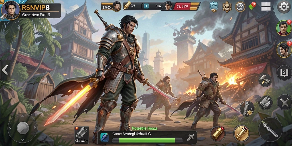 Tangkapan layar dari gameplay menarik RSNVIP8 yang menunjukkan strategi pertempuran.
