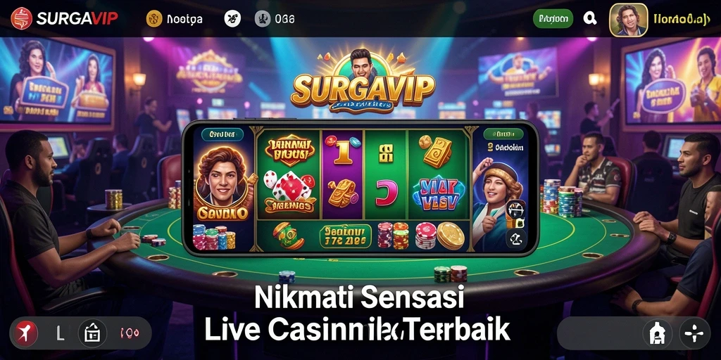 Tampilan gameplay Live Casino SURGAVIP yang mendebarkan dan interaktif.